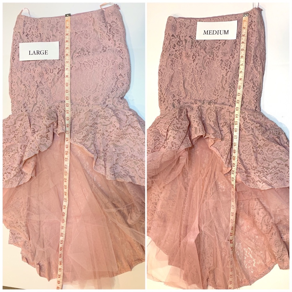 Fancy Blush Lace High-Low Skirt - Picture 13 of 16